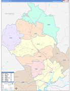 Morgan County Wall Map Color Cast Style