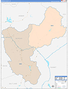 Morgan County Wall Map Color Cast Style