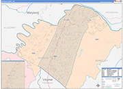 Morgan County Wall Map Color Cast Style