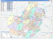 Morris County Wall Map Color Cast Style