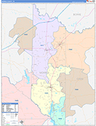 Morris County Wall Map Color Cast Style