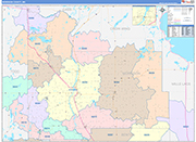 Morrison County Wall Map Color Cast Style