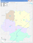 Morrow County Wall Map Color Cast Style