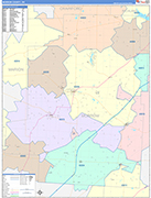 Morrow County Wall Map Color Cast Style