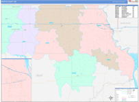 Morton County Wall Map Color Cast Style