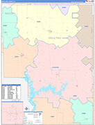 Moultrie County Wall Map Color Cast Style