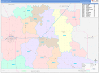 Mower County Wall Map Color Cast Style