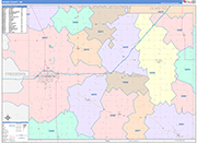Mower County Wall Map Color Cast Style
