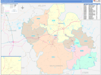 Muhlenberg County Wall Map Color Cast Style