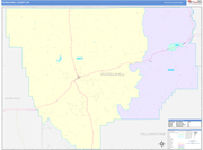 Musselshell County Wall Map Color Cast Style