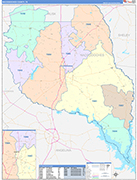 Nacogdoches County Wall Map Color Cast Style