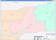 Nance County Wall Map Color Cast Style