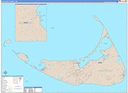 Nantucket Wall Map Color Cast Style