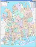 Nassau Wall Map Color Cast Style