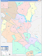 Natchitoches County Wall Map Color Cast Style