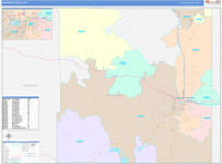 Natrona County Wall Map Color Cast Style