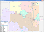 Natrona County Wall Map Color Cast Style