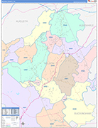 Nelson County Wall Map Color Cast Style