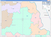 Nemaha County Wall Map Color Cast Style