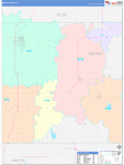 Neosho County Wall Map Color Cast Style