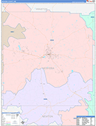 Neshoba County Wall Map Color Cast Style
