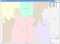 Ness County Wall Map Color Cast Style