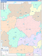 Newaygo County Wall Map Color Cast Style