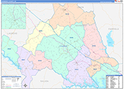 Newberry County Wall Map Color Cast Style