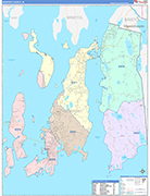 Newport Wall Map Color Cast Style