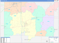 Newton County Wall Map Color Cast Style