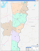 Newton County Wall Map Color Cast Style