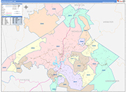 Nicholas County Wall Map Color Cast Style