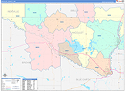 Nicollet County Wall Map Color Cast Style