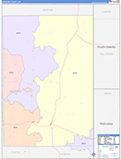 Niobrara County Wall Map Color Cast Style