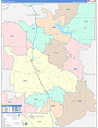 Noble County Wall Map Color Cast Style