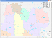 Nobles County Wall Map Color Cast Style