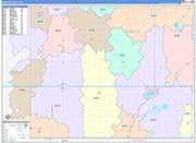 Nobles County Wall Map Color Cast Style