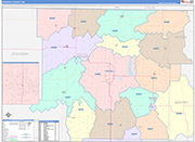 Nodaway County Wall Map Color Cast Style