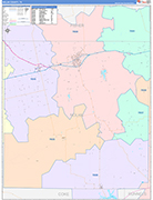 Nolan County Wall Map Color Cast Style