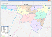 Northampton County Wall Map Color Cast Style