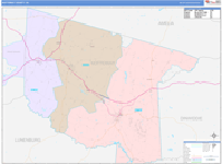 Nottoway County Wall Map Color Cast Style