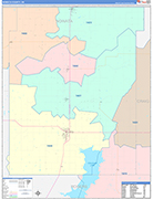 Nowata County Wall Map Color Cast Style