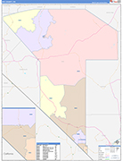 Nye County Wall Map Color Cast Style