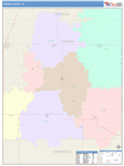 O'Brien County Wall Map Color Cast Style