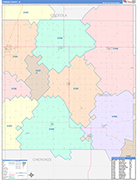 O'Brien County Wall Map Color Cast Style