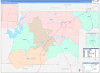 Obion County Wall Map Color Cast Style