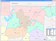 Obion Wall Map Color Cast Style