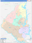 Oconee Wall Map Color Cast Style