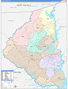 Oconee County Wall Map Color Cast Style