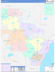 Oconto County Wall Map Color Cast Style